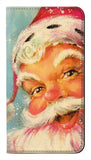 Google Pixel 4a PU Leather Flip Case Christmas Vintage Santa