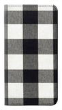 Google Pixel 4a PU Leather Flip Case Black and White Buffalo Check Pattern