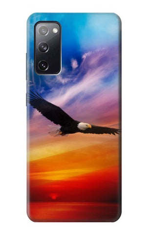 Samsung Galaxy S20 FE Hard Case Bald Eagle Flying Colorful Sky