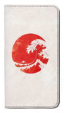 Google Pixel 4a PU Leather Flip Case Waves Japan Flag
