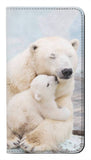 Google Pixel 6a PU Leather Flip Case Polar Bear Hug Family