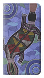 Google Pixel 5A 5G PU Leather Flip Case Platypus Australian Aboriginal Art