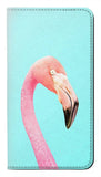 Google Pixel 5A 5G PU Leather Flip Case Pink Flamingo