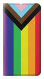 Google Pixel 6a PU Leather Flip Case Pride Flag LGBT