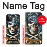 iPhone 12 Pro, 12 Hard Case Pirate Skull Punk Rock with custom name