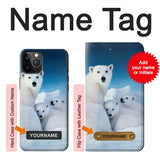 iPhone 12 Pro, 12 Hard Case Polar Bear Family Arctic with custom name