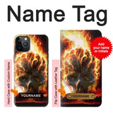 iPhone 12 Pro, 12 Hard Case Hell Fire Skull with custom name