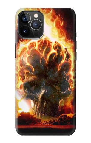 iPhone 12 Pro, 12 Hard Case Hell Fire Skull
