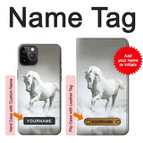 iPhone 12 Pro, 12 Hard Case White Horse with custom name