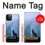 iPhone 12 Pro, 12 Hard Case Wolf Howling in Forest with custom name