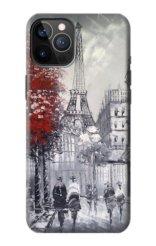 iPhone 12 Pro, 12 Hard Case Eiffel Painting of Paris