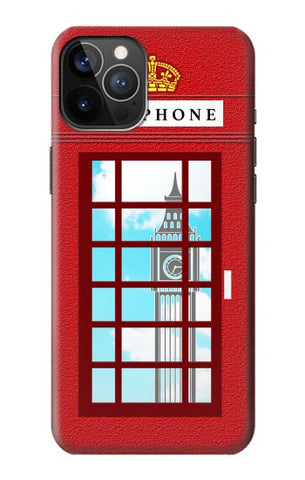 iPhone 12 Pro, 12 Hard Case England Classic British Telephone Box Minimalist