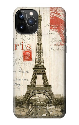 iPhone 12 Pro, 12 Hard Case Eiffel Tower Paris Postcard