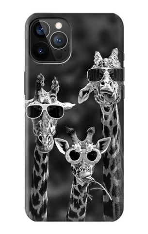 iPhone 12 Pro, 12 Hard Case Giraffes With Sunglasses