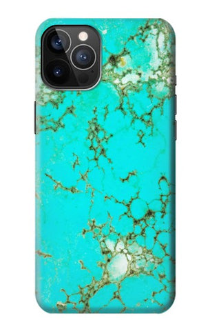 iPhone 12 Pro, 12 Hard Case Turquoise Gemstone Texture Graphic Printed