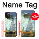 iPhone 12 Pro, 12 Hard Case Claude Monet Woman with a Parasol with custom name