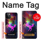 iPhone 12 Pro, 12 Hard Case Rainbow Unicorn Nebula Space with custom name