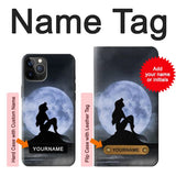 iPhone 12 Pro, 12 Hard Case Mermaid Moon Night with custom name