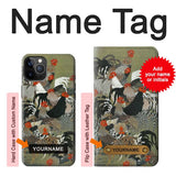 iPhone 12 Pro, 12 Hard Case Ito Jakuchu Rooster with custom name