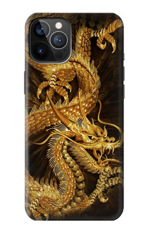 iPhone 12 Pro, 12 Hard Case Chinese Gold Dragon Printed