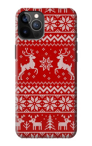 iPhone 12 Pro, 12 Hard Case Christmas Reindeer Knitted Pattern