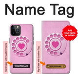 iPhone 12 Pro, 12 Hard Case Pink Retro Rotary Phone with custom name