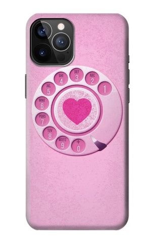 iPhone 12 Pro, 12 Hard Case Pink Retro Rotary Phone