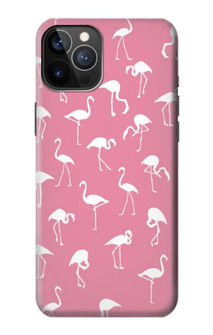 iPhone 12 Pro, 12 Hard Case Pink Flamingo Pattern