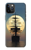 iPhone 12 Pro, 12 Hard Case Pirate Ship Moon Night