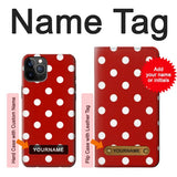 iPhone 12 Pro, 12 Hard Case Red Polka Dots with custom name