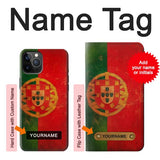 iPhone 12 Pro, 12 Hard Case Vintage Portugal Flag with custom name