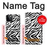 iPhone 12 Pro, 12 Hard Case Zebra Skin Texture with custom name