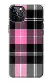 iPhone 12 Pro, 12 Hard Case Pink Plaid Pattern