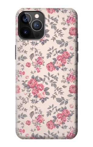 iPhone 12 Pro, 12 Hard Case Vintage Rose Pattern