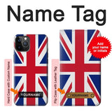 iPhone 12 Pro, 12 Hard Case Flag of The United Kingdom with custom name