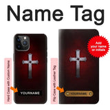 iPhone 12 Pro, 12 Hard Case Christian Cross with custom name