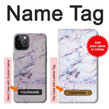 iPhone 12 Pro, 12 Hard Case Seamless Pink Marble with custom name