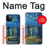 iPhone 12 Pro, 12 Hard Case Van Gogh Starry Night Over Rhone with custom name