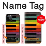 iPhone 12 Pro, 12 Hard Case Colorful Piano with custom name