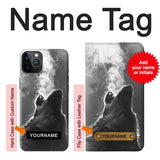 iPhone 12 Pro, 12 Hard Case Wolf Howling with custom name