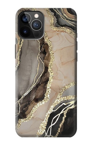 iPhone 12 Pro, 12 Hard Case Marble Gold Graphic Printed