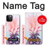 iPhone 12 Pro, 12 Hard Case Pink Pineapple with custom name