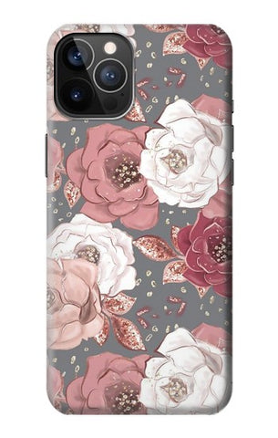 iPhone 12 Pro, 12 Hard Case Rose Floral Pattern