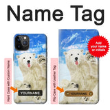 iPhone 12 Pro, 12 Hard Case Arctic Polar Bear in Love with Seal Paint with custom name