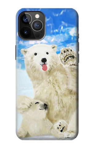 iPhone 12 Pro, 12 Hard Case Arctic Polar Bear in Love with Seal Paint