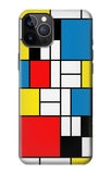 iPhone 12 Pro, 12 Hard Case Piet Mondrian Line Art Composition