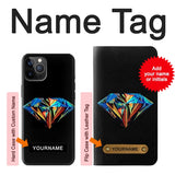 iPhone 12 Pro, 12 Hard Case Abstract Colorful Diamond with custom name