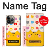 iPhone 13 Pro Hard Case Cute Cat Pattern with custom name