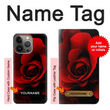 iPhone 13 Pro Hard Case Red Rose with custom name