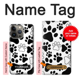 iPhone 13 Pro Hard Case Dog Paw Prints with custom name